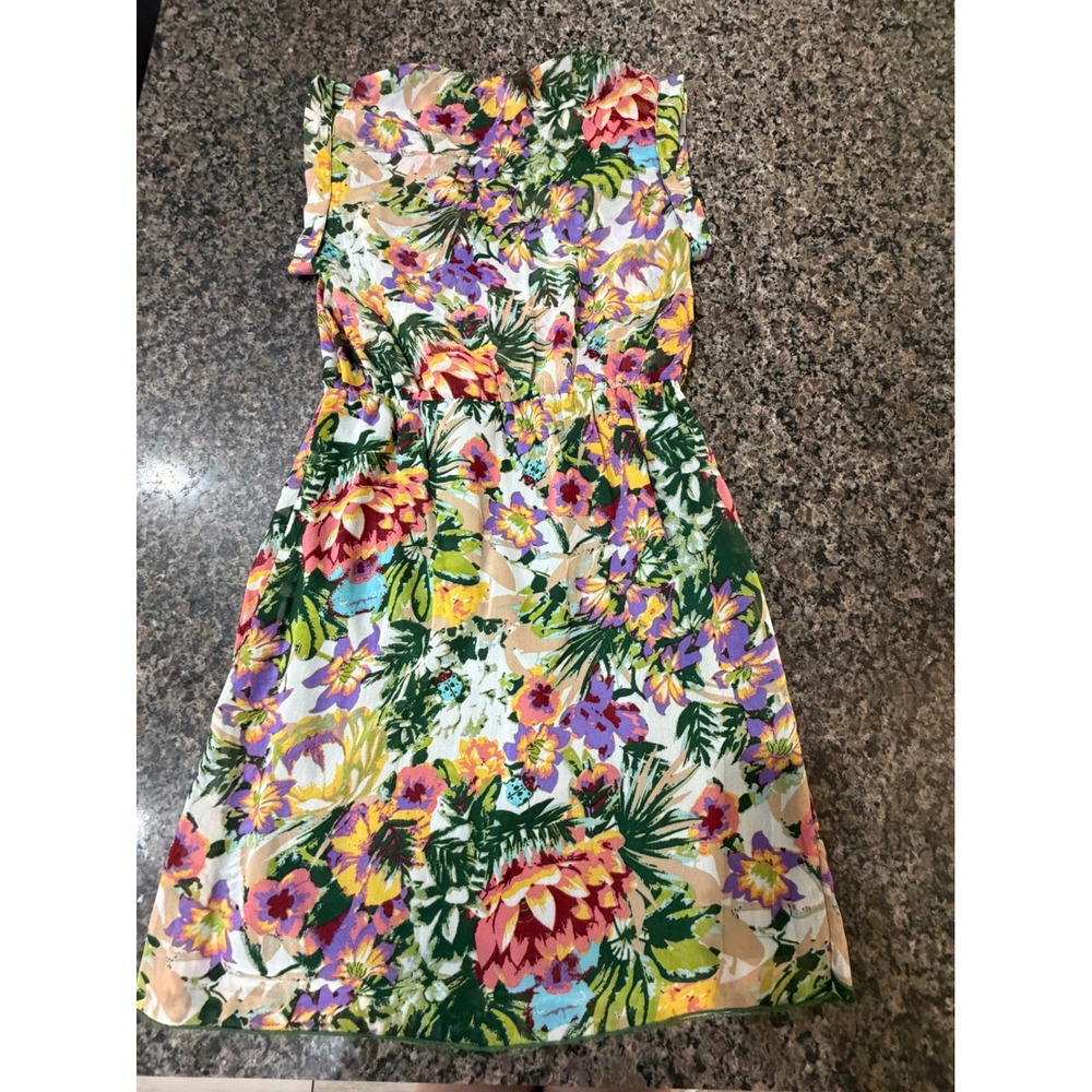 Bar III Women Small Tropical Floral Wrap Dress Fern Green Combo FDW2943FGC NEW